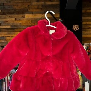 Red Faux Fur Coat